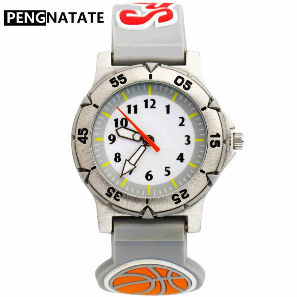 Watch for Students Boys 3D Silicone Basketball Strap Watches Children Cartoon Bracelet Wristwatch Kids