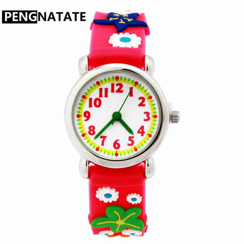 Girl Watch Roses Children Mini Watches Silicone Bracelet Cartoon Wristwatches Kids Gift Quartz Clock