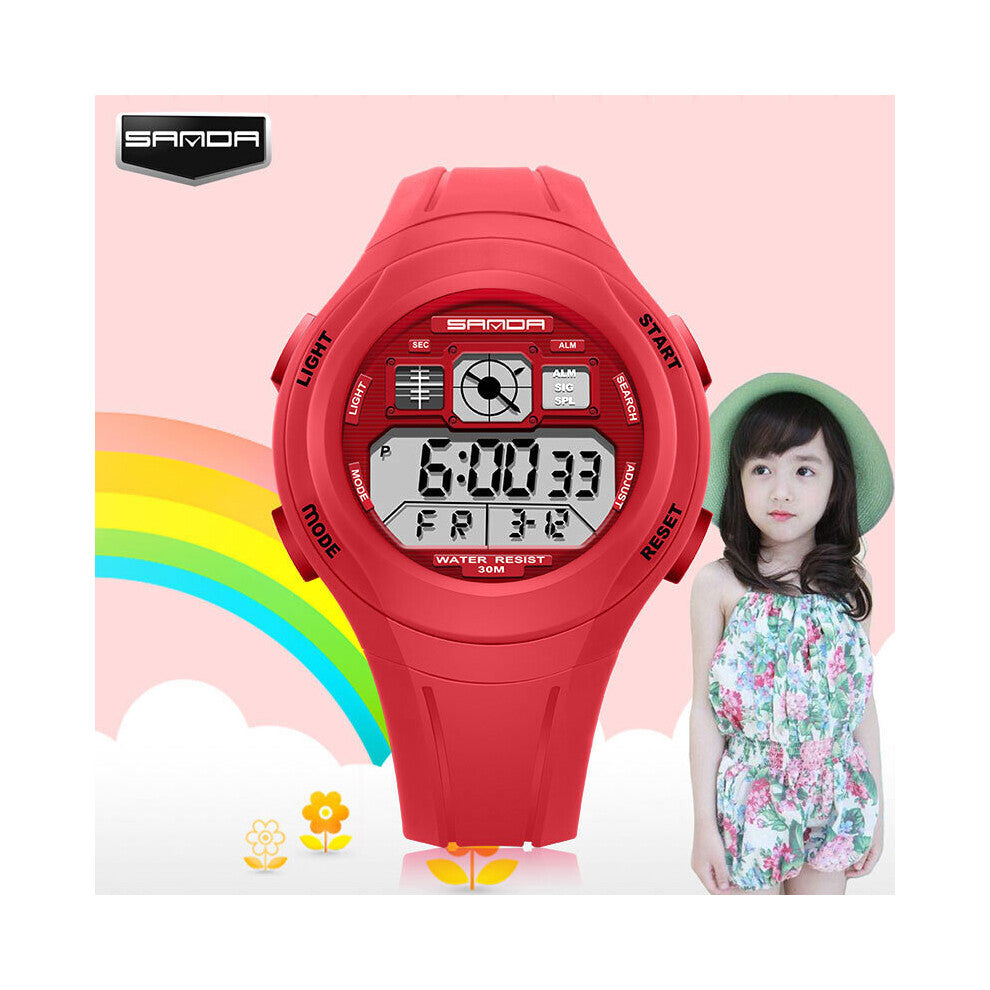 SANDA Children's Electronic Watches Sports Waterproof Student Digital Military Multi-function Watch Clock For Boys Girls