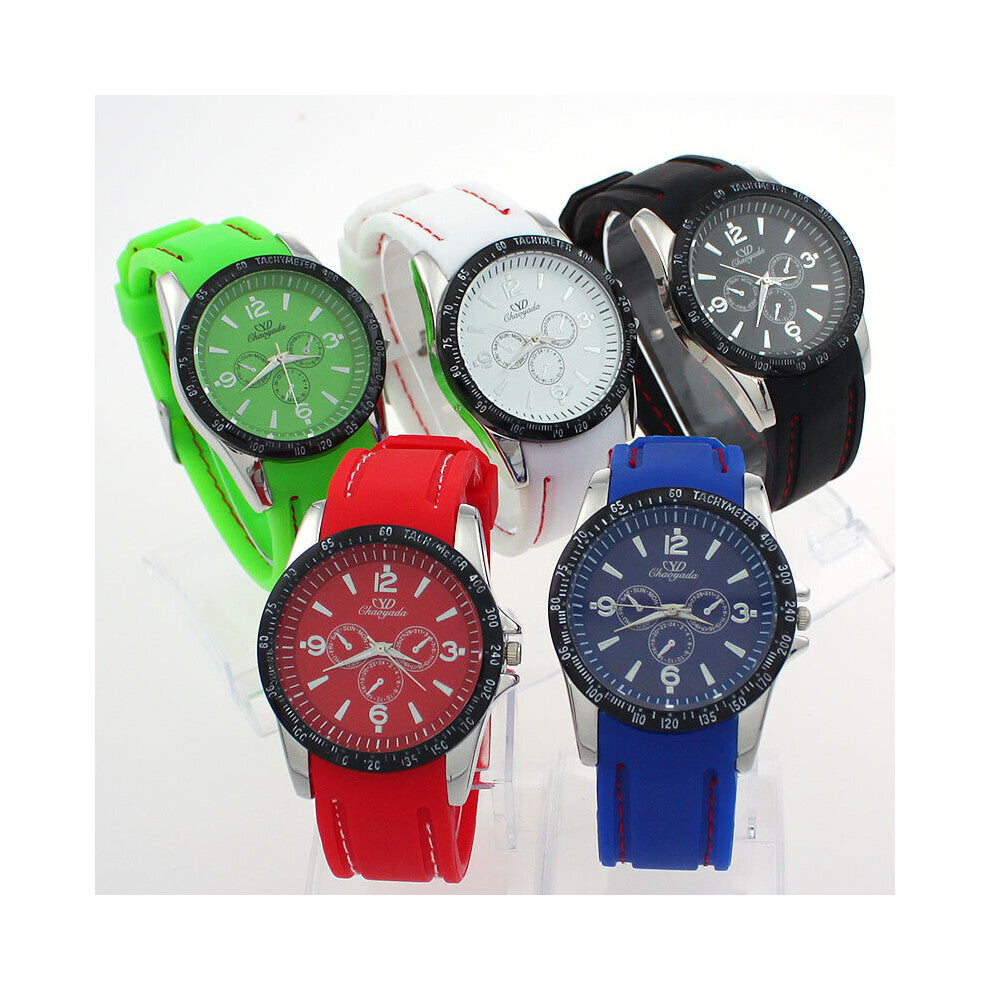 5pcs-Lot, Bulk Mixed Men Women Watch Silicone Strap Boy Watches Sport Quartz Dress Casual Wristwatch C3M5