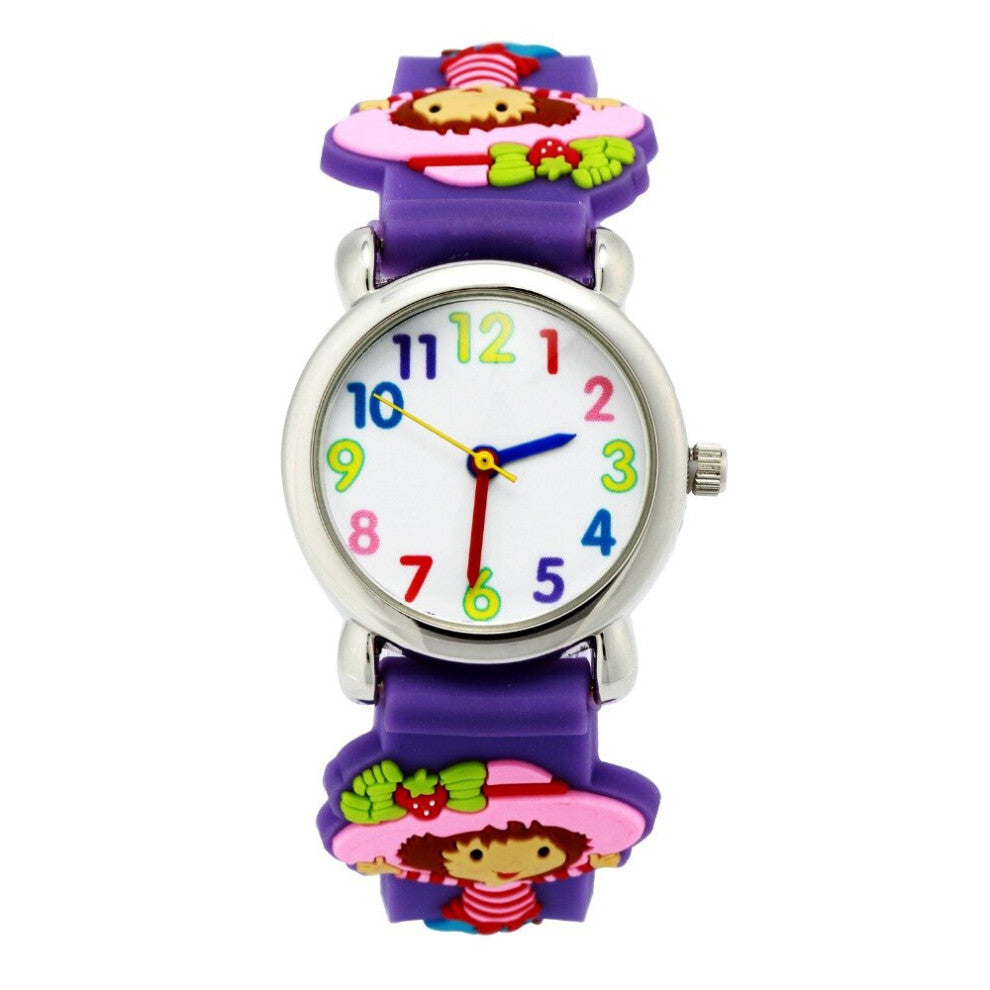 Children Strawberry girl Watch Student Sports Watches Cartoon Jelly Relojes 30M Waterproof Kids Wristwatches
