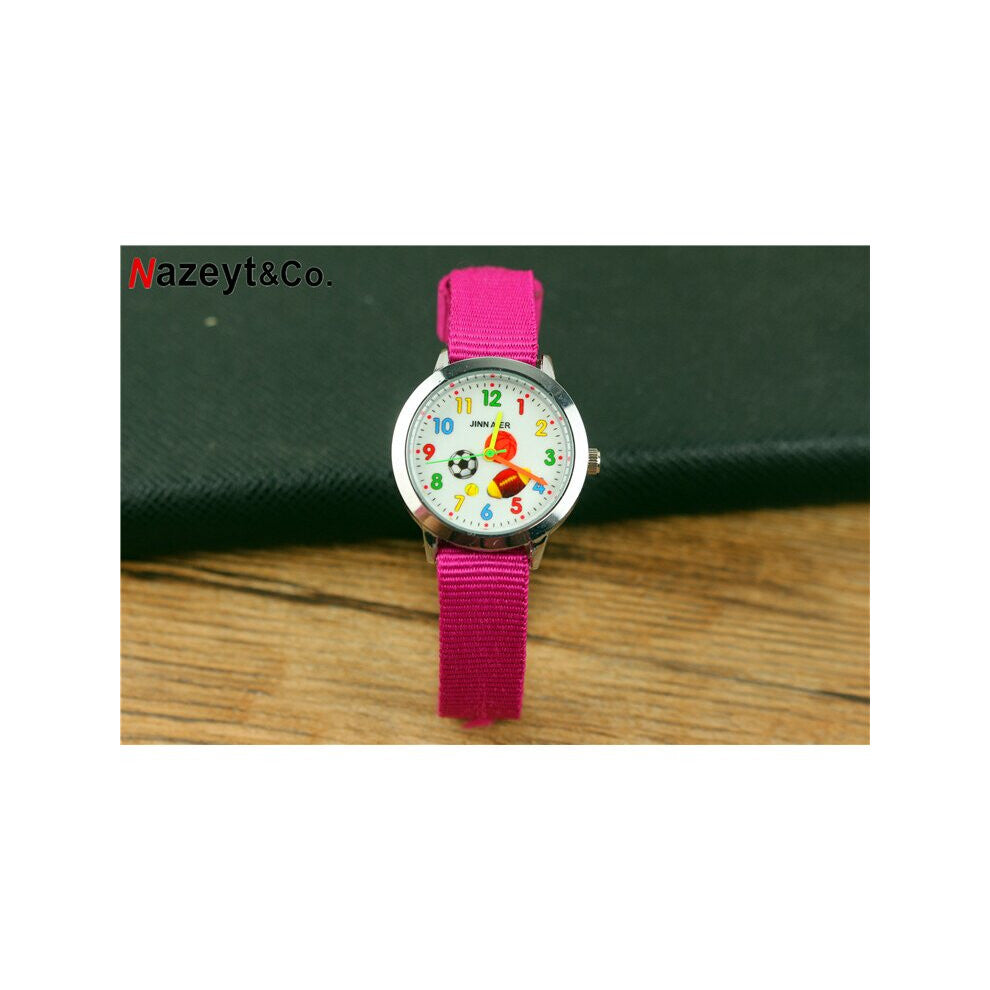 Drop NAZEYT Basketball Football Rugby Cartoon children watch girls kids nylon watches boys Quartz WristWatch