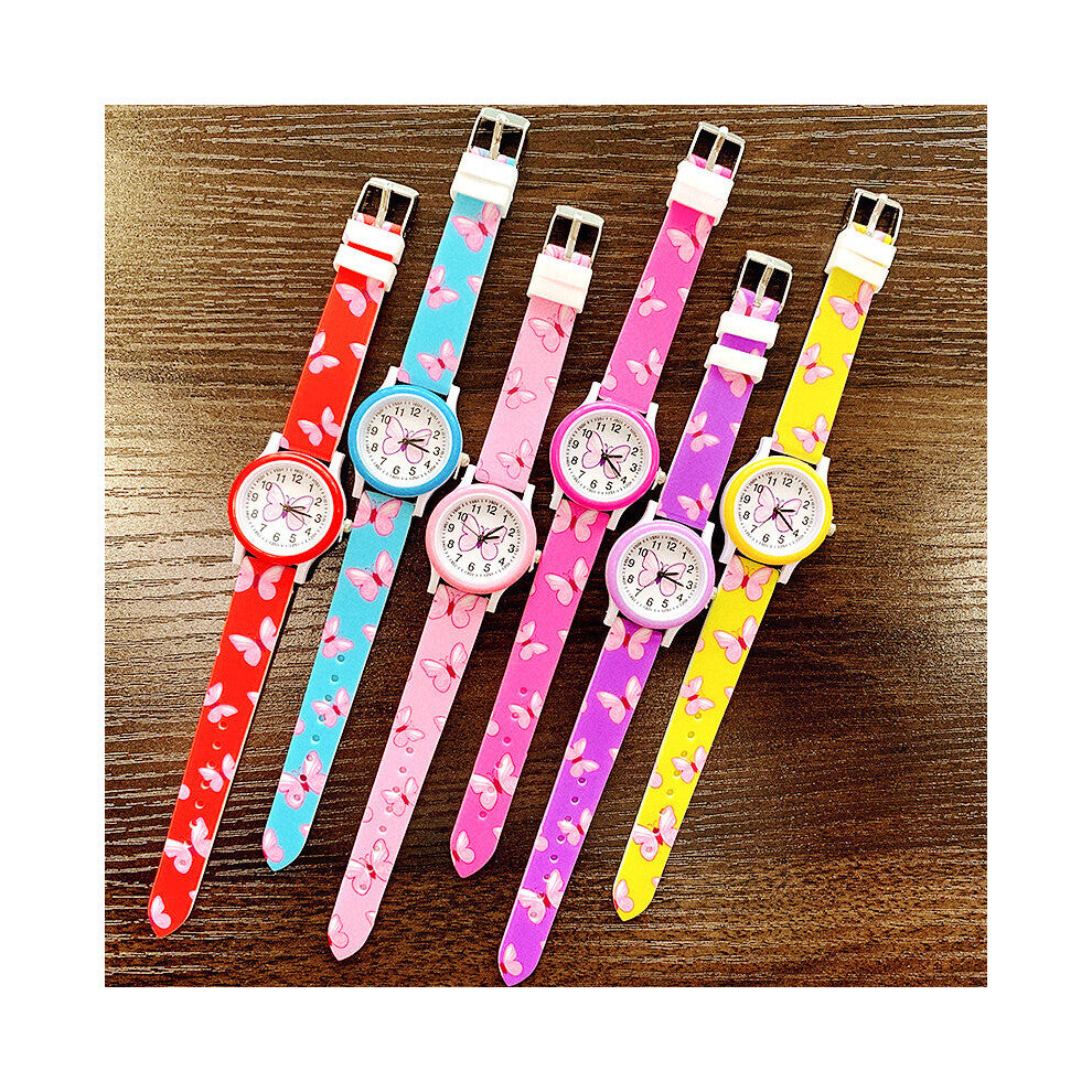 10pcs-lot Soft Silicone Printed Bands Butterfly Pretty Kids Children Girls Boys Students Birthday Party Gift Quartz Watches