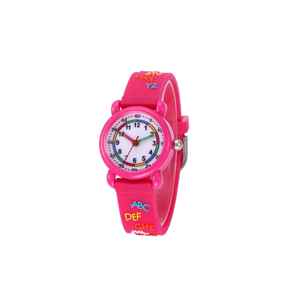 3D Cartoon Children's Watch Waterproof Boys Girls Alphabetic Silicone Quartz Watches Band Movement Clock Girls Watches