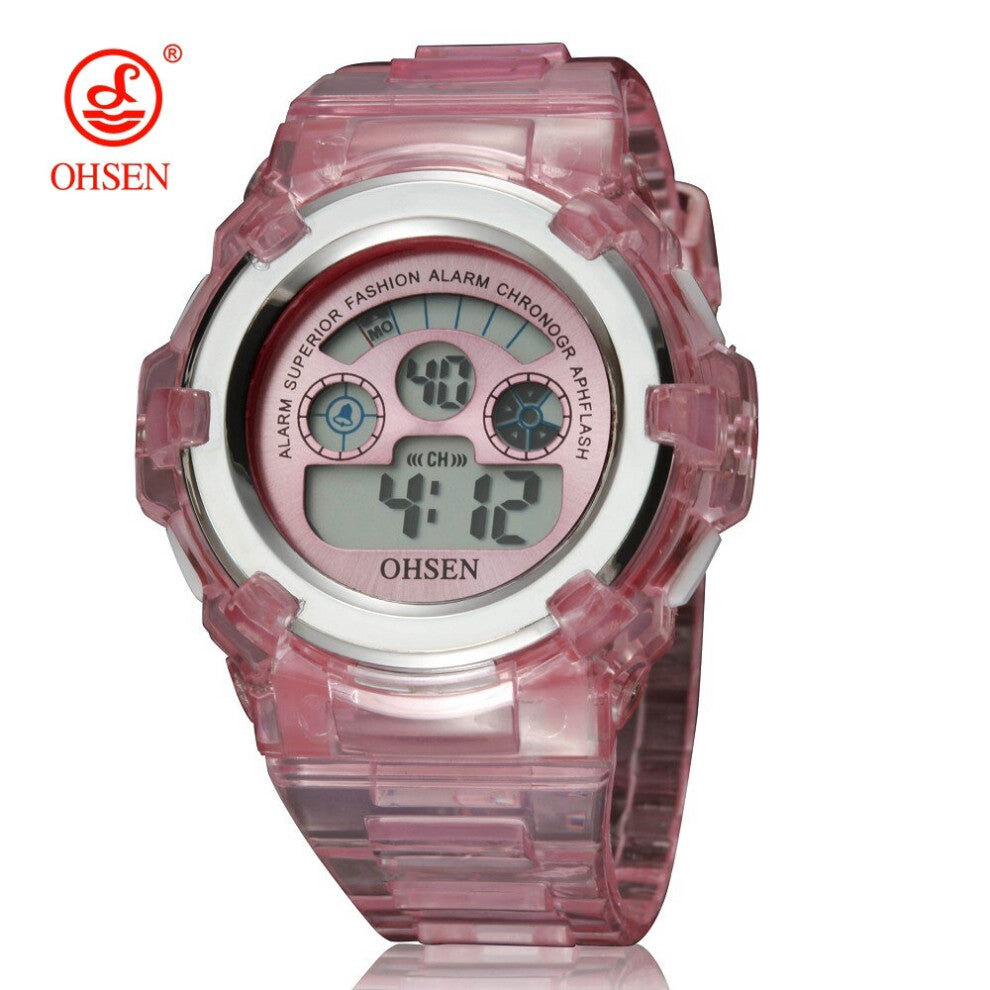 Digital Kids Watch Waterproof Red Cartoon Watches for Girls Outdoor Sport LED Electronic Chilren's Wristwatch