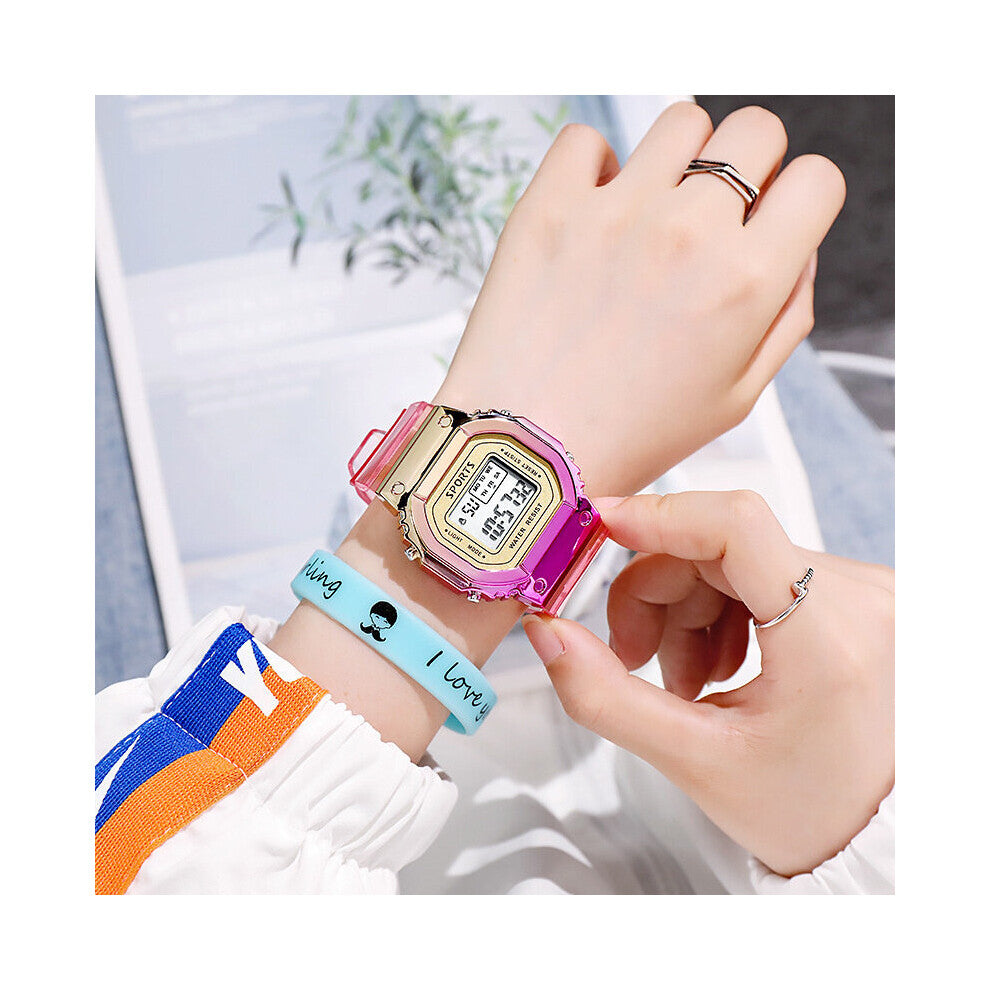 Earthquake Resistance Colorful Rubber Teenagers Watch Electronic Digital Clock Calendar Watches Child Boy A4192