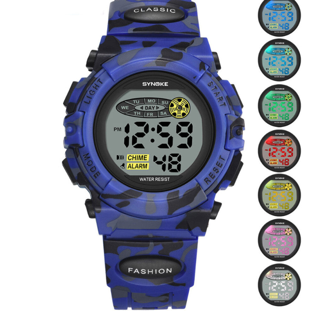 Luminous Student Electronic Watch Casual Camouflage LED Digital Dial Alarm Clock Sports Kids Wrist Watches Boy Girl Gift