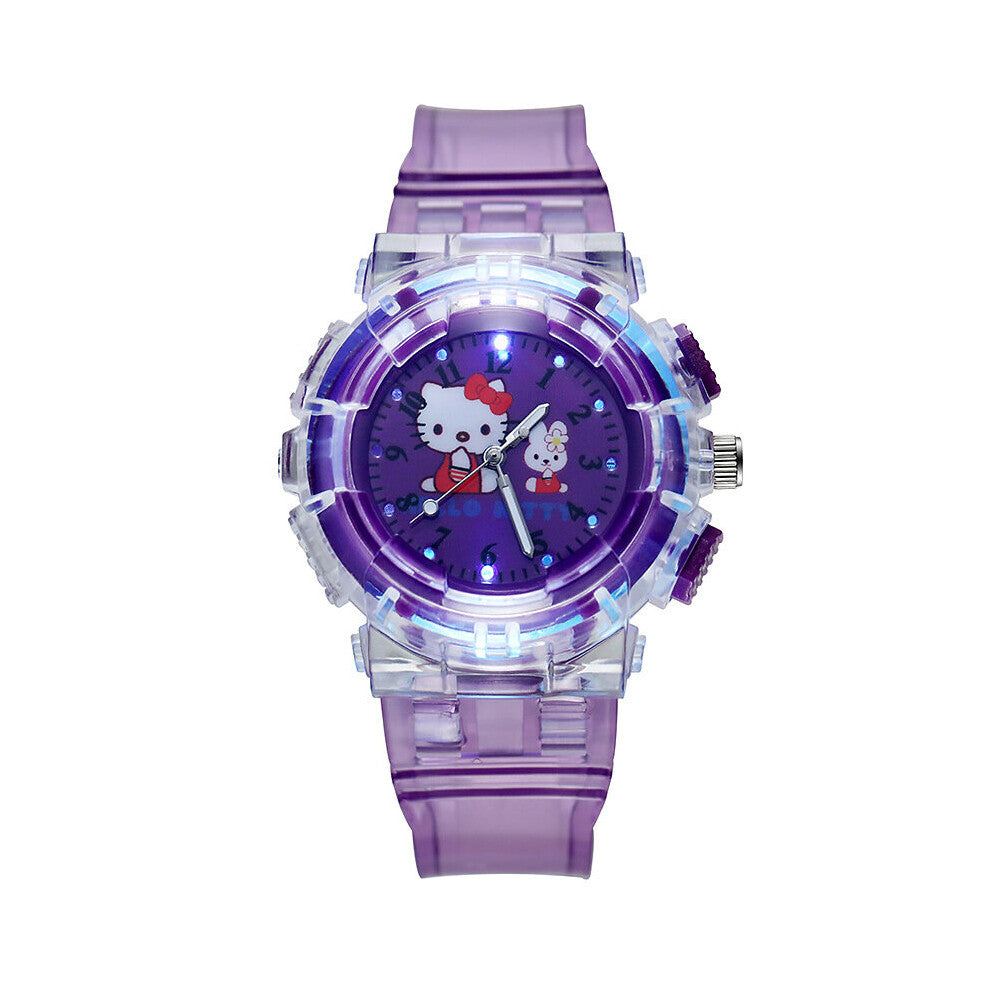 Cartoon Casual Transparent Luminous Children's Watch Cartoon Watch Male and Female Students LED Electronic Watch