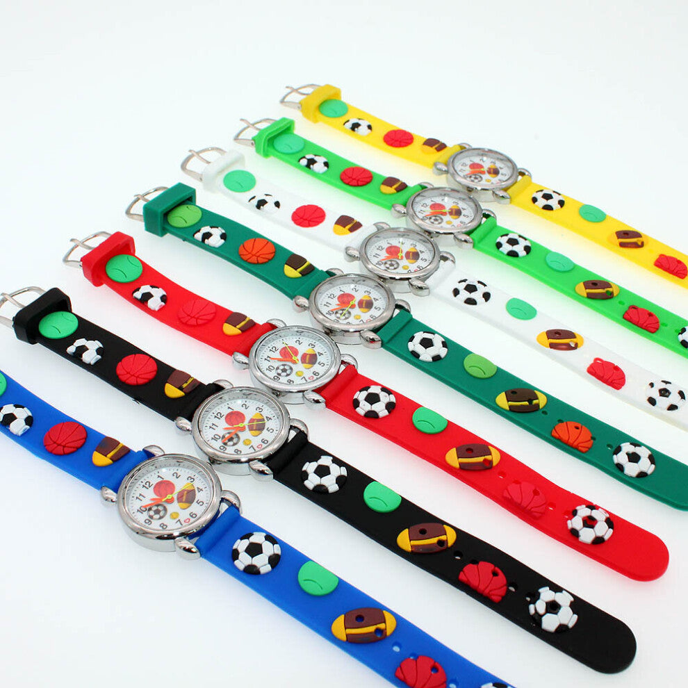 10pcs Watches 3D Cartoon Balls Dial Watch Children's Analog Watch Child kids Boy Girls Silicone Wristwatch