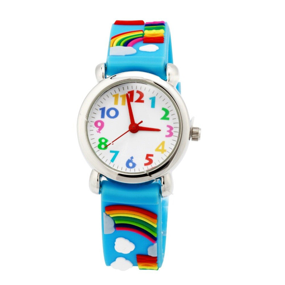6PCS Kids Rainbow Watch Children Girls Boys Cartoon Casual Watches Wristwatches Relogio Feminino Reloj Relojes