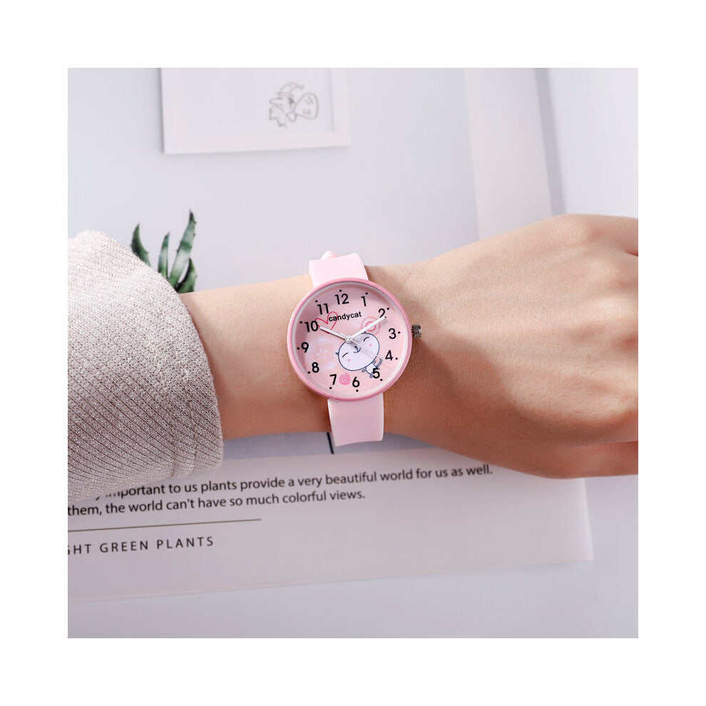 3D Cartoon cat silicone kids Watches Children watch Girls Boys Students clock Quartz Wristwatches kol saati