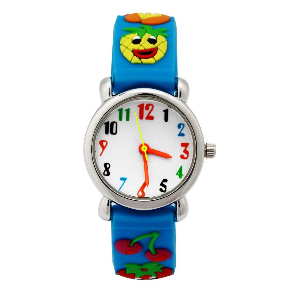 2PCS Quartz Waterproof Kids fruits boys girls Watches Casual Sports Dress Wristwatches For Children's