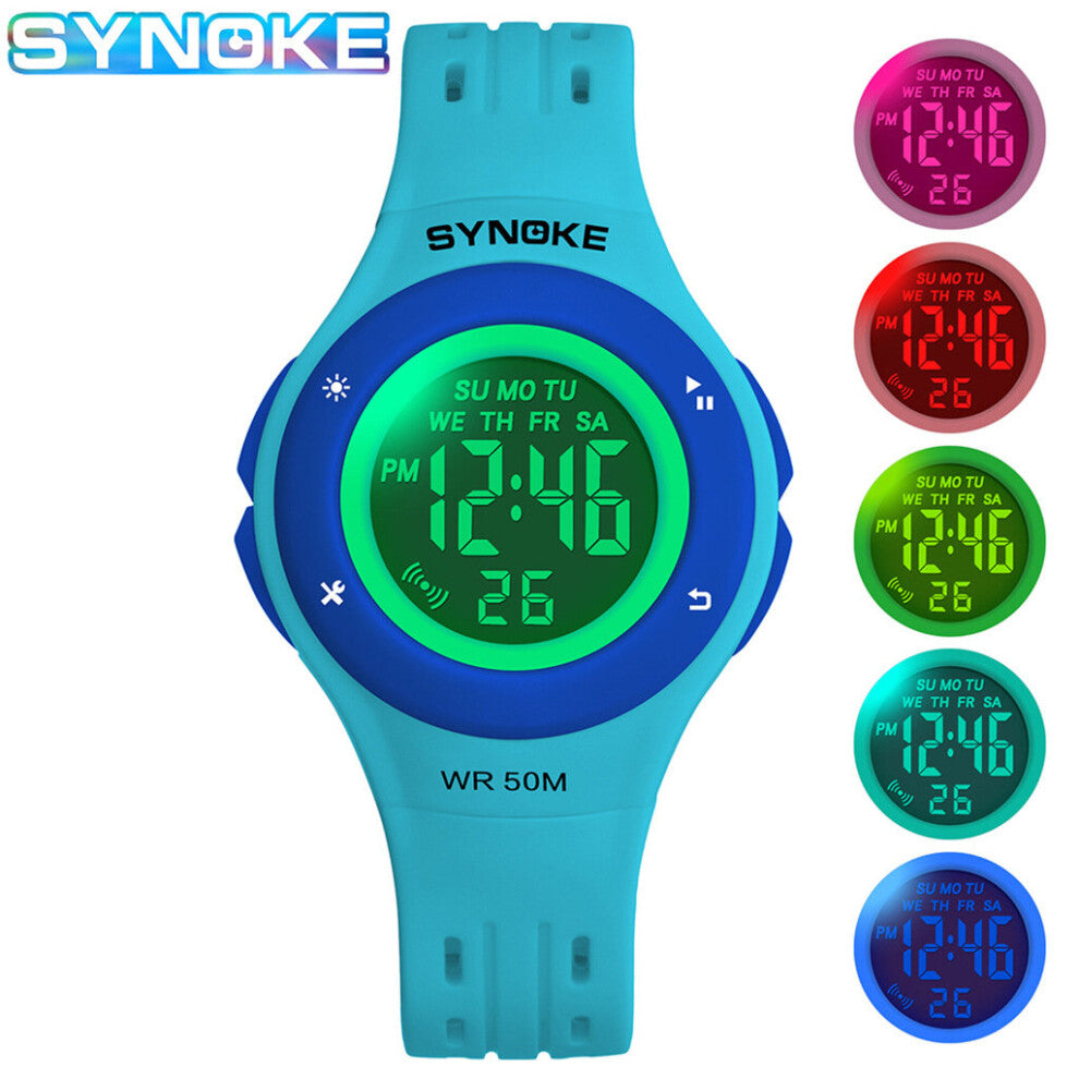 Product Boy Children's Watch Electronic Sport Digital Waterproof Colorful Luminous Function Watches Students