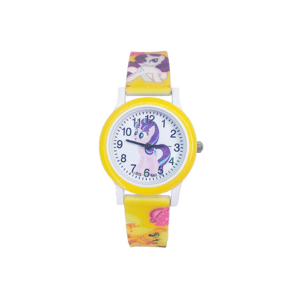 3D Cartoon Pony Watch Children Watches Clock Quartz Unicorn Watch for Girls Boys Kids Baby Wristwatch for Students