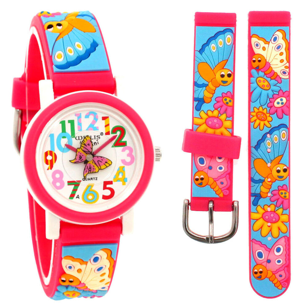 Butterfly Watches Girls 3D Watch Children Watch Cartoon Quartz Watches for Girl Boy Kids Child Gift