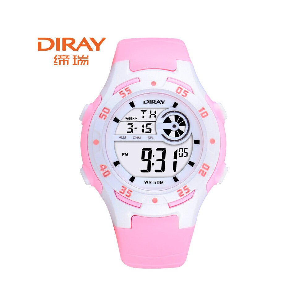 DIRAY Wrist Watch Children Waterproof Silicone Digital Watch Kids LED Sport Watch Students Watches Hour Clock Gift