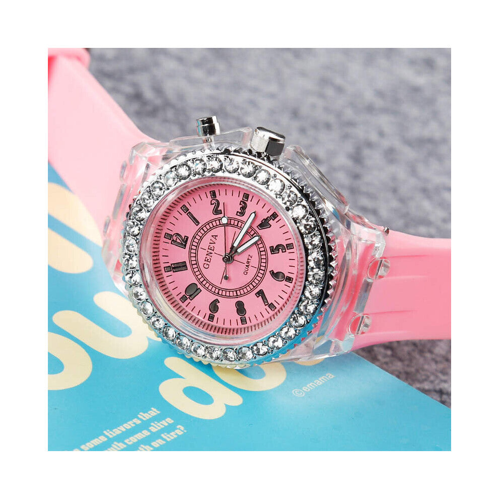 Children's Watch Student Luminous Kids Watches Colorful Llluminate Boy Girl Wristwatch Child Quartz Clock Christmas B