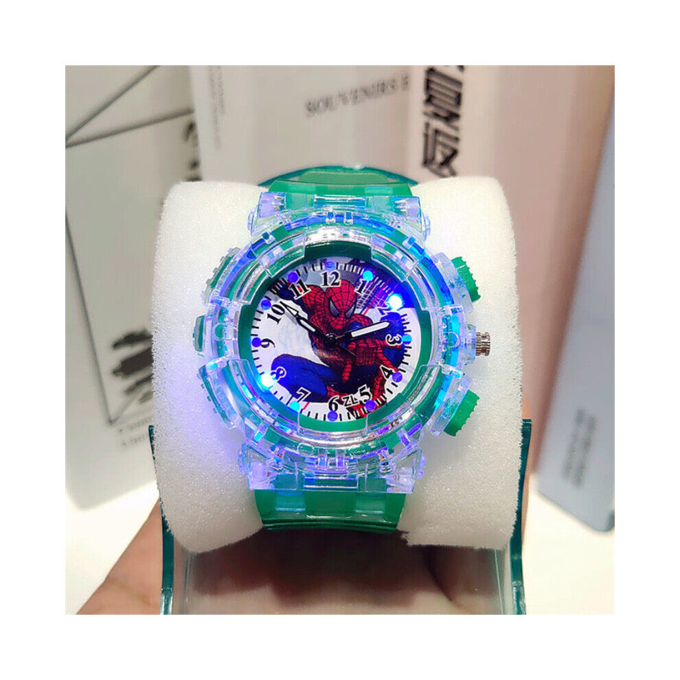 Colorful Lights Children's Watch Rubber Strap Quartz Pointer Boy Girl Gift Flash Student Watches Cartoon Drop Shopping A4250