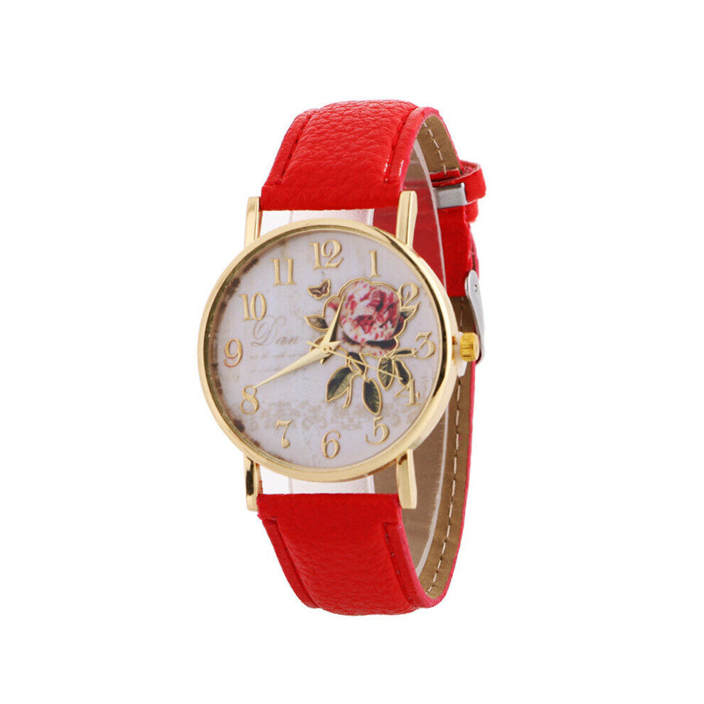 orologio donna Arrival Rose Pattern Watches For Women Hot Selling Leather Wrist Watches Gift Casual Students Watch