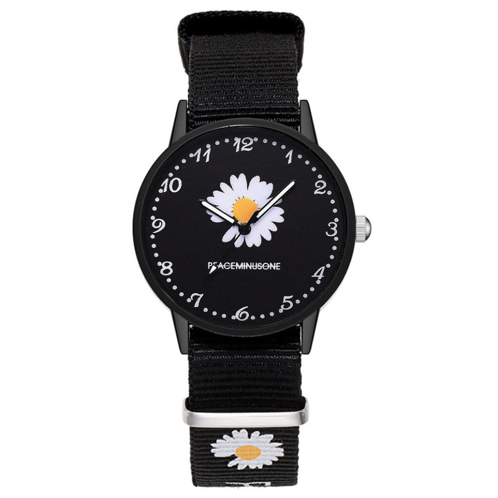 Flowers Daisy Dial Quartz Watch Women Casual Nylon Strap Watch Birthday Gift Women Wrist Watch Relogio Feminino