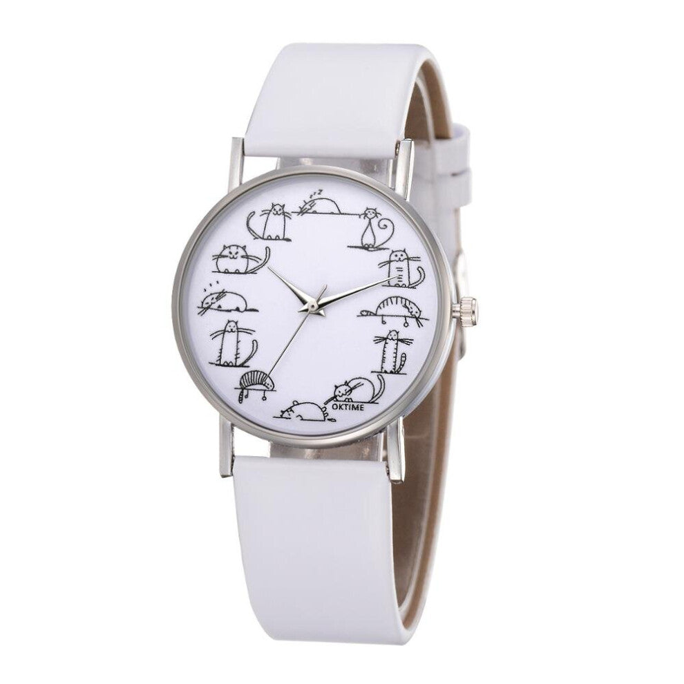 orologio donna Leather Belt Temperament Ladies Cat Print Dial Women Watch Girl Analog Quartz Wrist Watches Clock