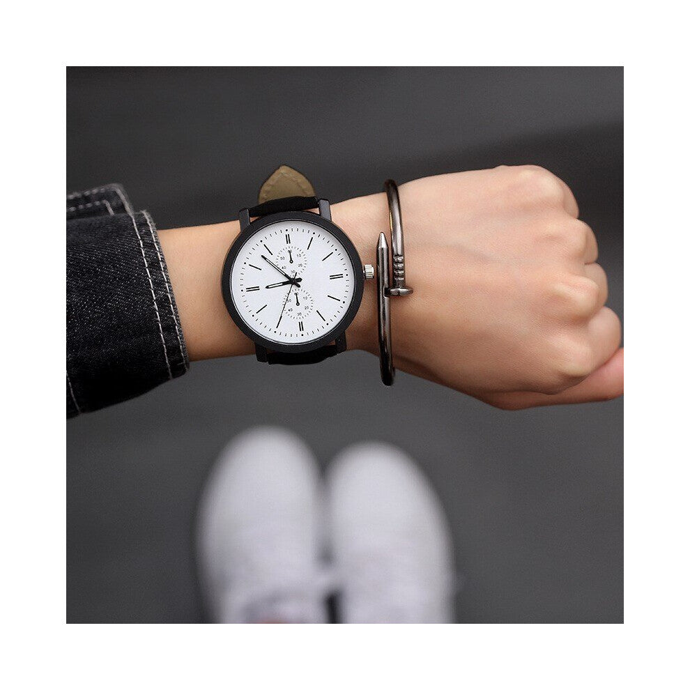 Leather Band Watch Romantic Big Dial Watch Wristwatch Women Men Clock Quartz Watches Women Clock