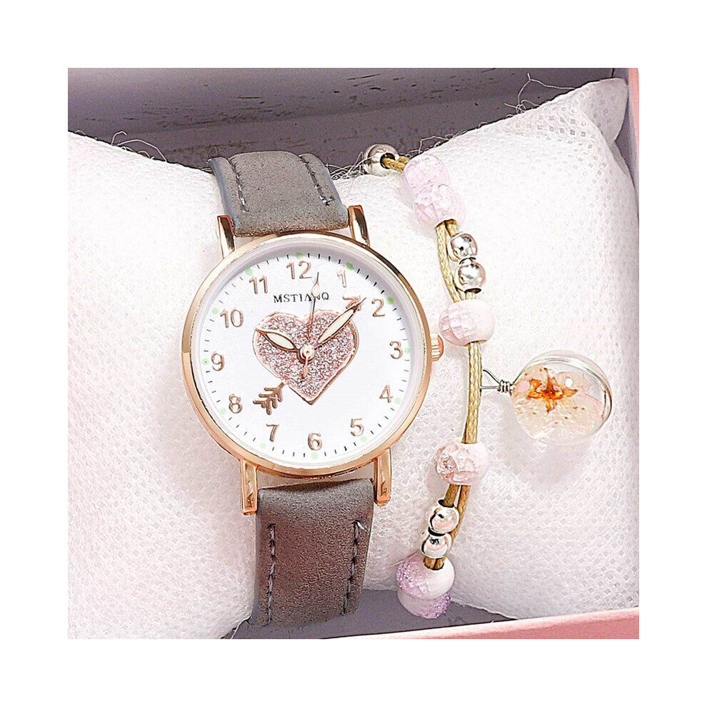 Frosted Leather Strap Watch Women Casual Small Dial Quartz Chronograph Ladies Watch