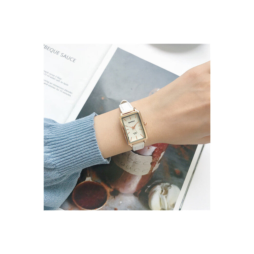 Rectangle Ladies Watch Brown Quartz Clock Women's Casual Retro Leather Watches Female Wristwatches