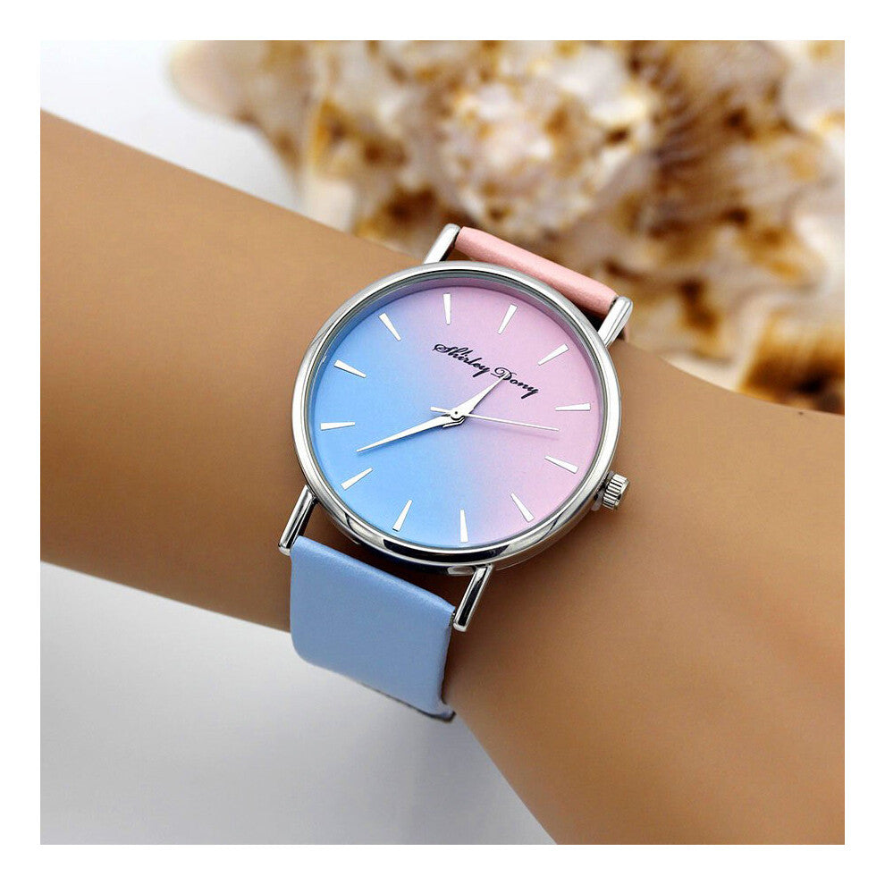 Ladies Casual Gradient Ramp Clock 2 Watchstrap Women Watches Female Quartz Wristwatches Feminino Zegarek Damski