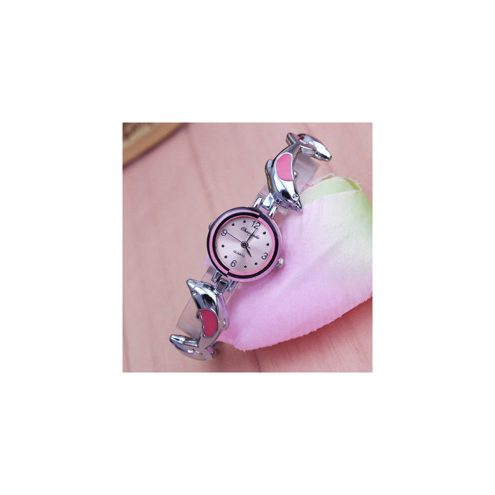 Bracelet Women Watches Lady Crystal Dress Quartz Wrist Watch Cartoon Dolphins Personality Girls Watch