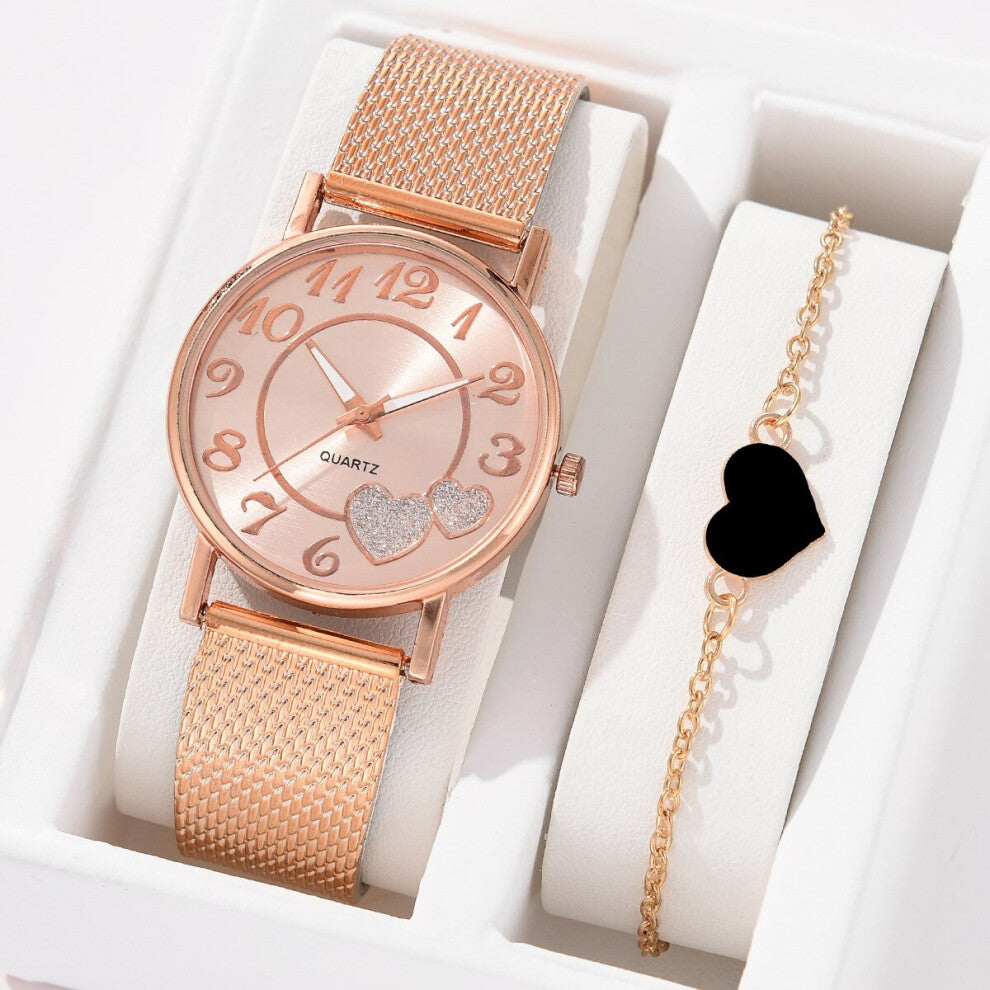 Women Watches 2PCS Set Ladies Quartz Wristwatch Female Watch Clock Relogio Feminino Reloj