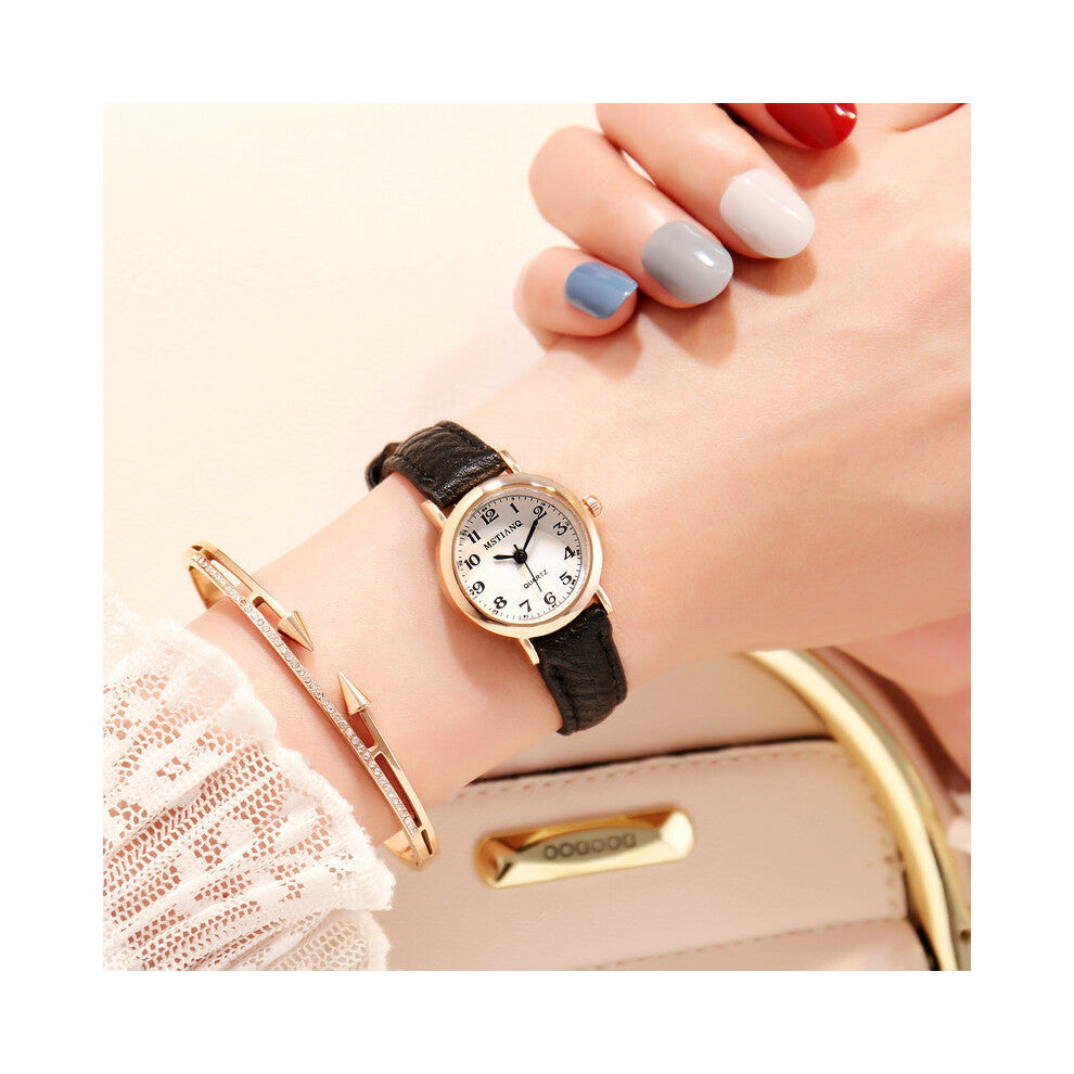 Women's Small Watches Ulzzang Ladies Quartz Wristwatch Retro Montre Femme Leather Band Clock