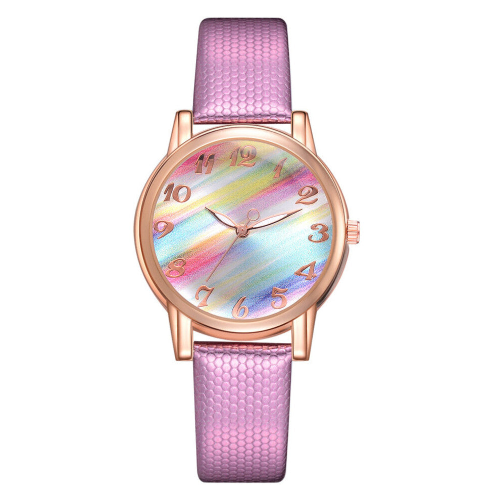 Women Rainbow Watch Leather Band Wrist Watch Casual Ladies Watch Women's Quartz Watches Relogio Feminino Montre Femme
