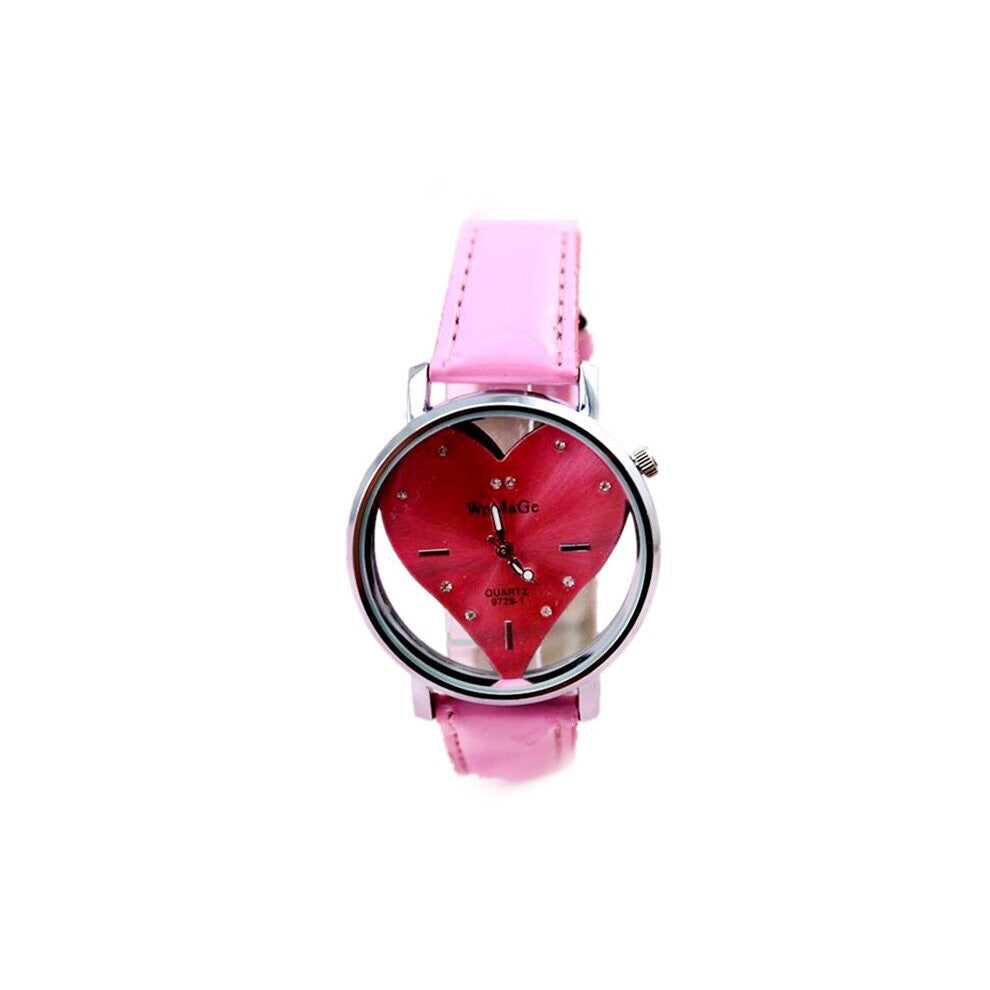 Watches Women Casual Watches Red Heart Watches Leather Band Quartz Watch relogio feminino montre femme
