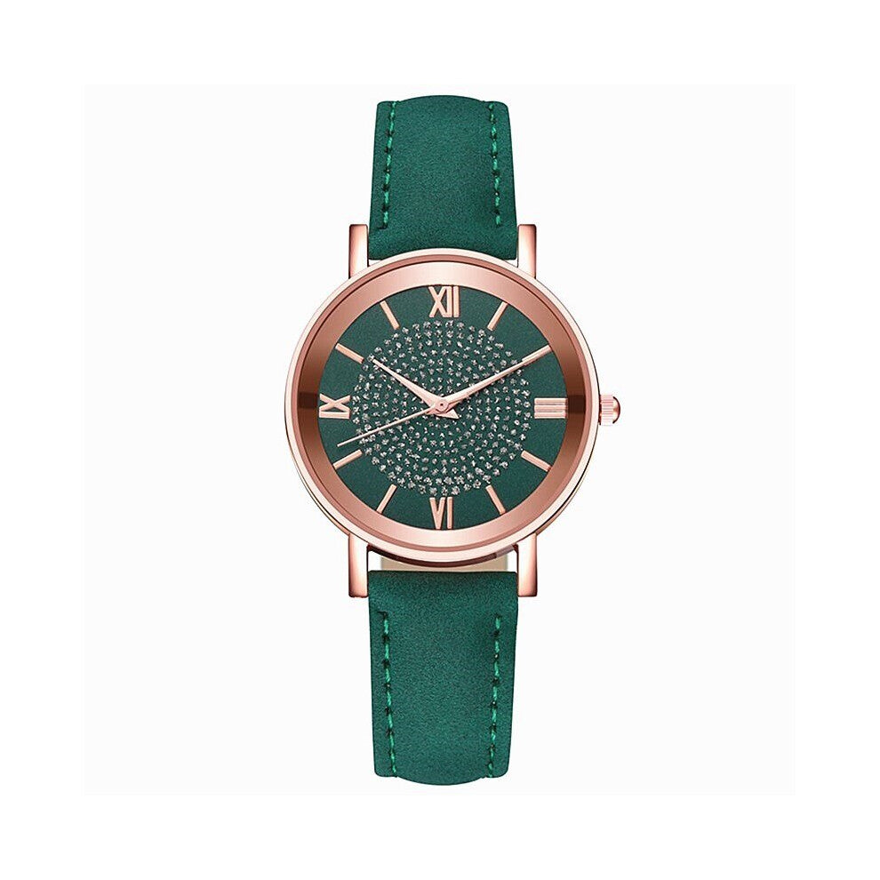 1PC Women Watch Leather Strap Line Analog Quartz Ladies Wrist Watches Round Analog Clock