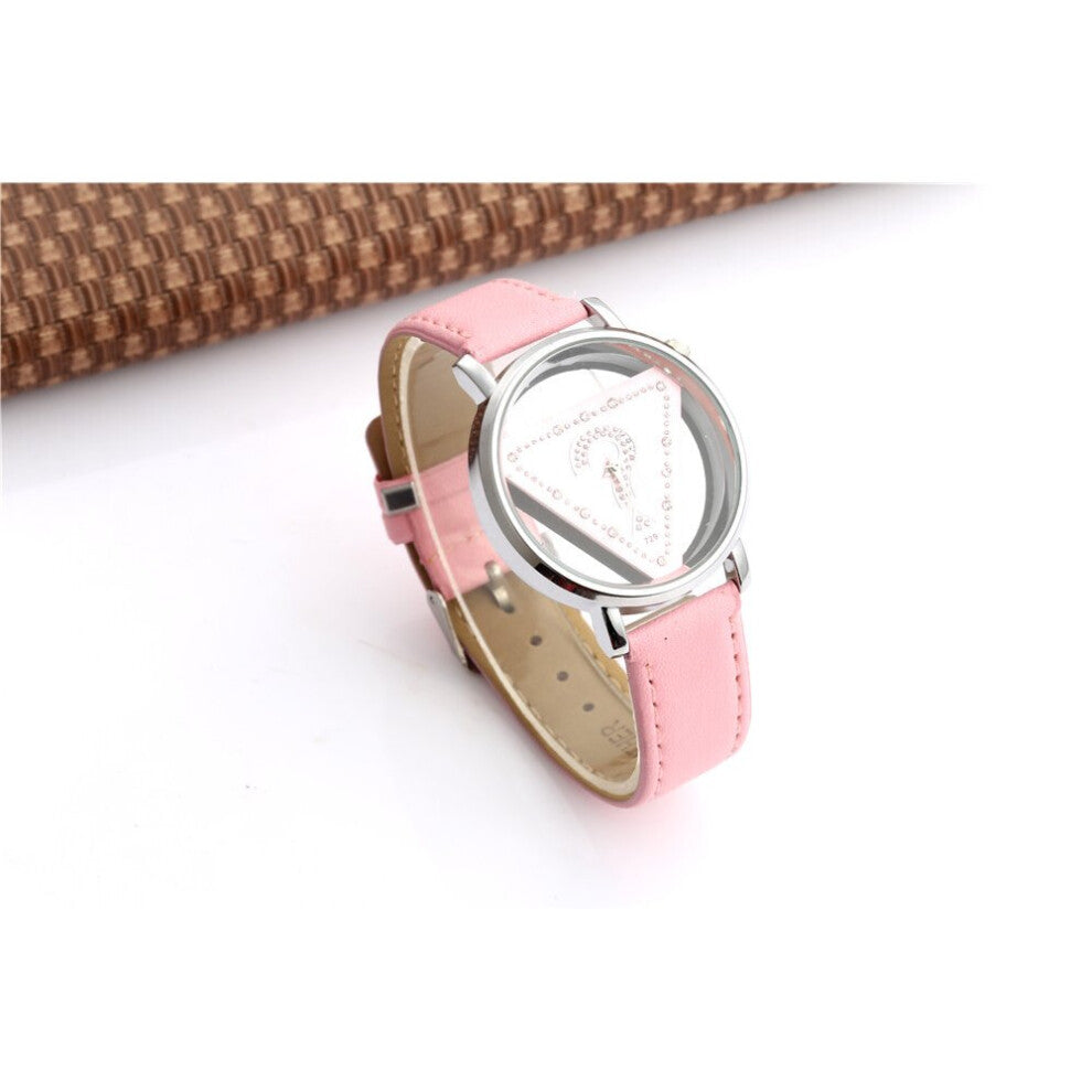Womage Women Watches Ladies Triangle Rhinestone Transparent Quartz Casual Wristwatch Femme Relogio Feminino