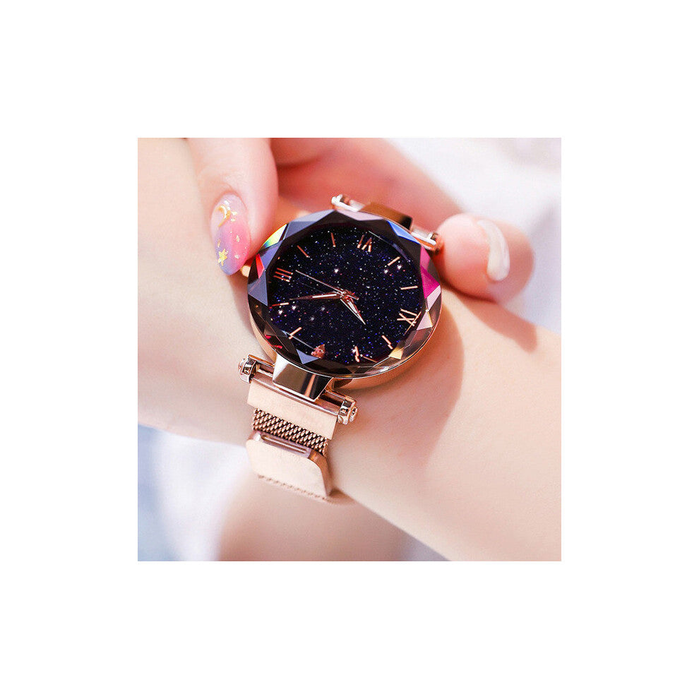 Women's Starry Sky Watches Magnet Buckle Mesh Belt Diamond Quartz Watch Women Dress Clock relogio feminino