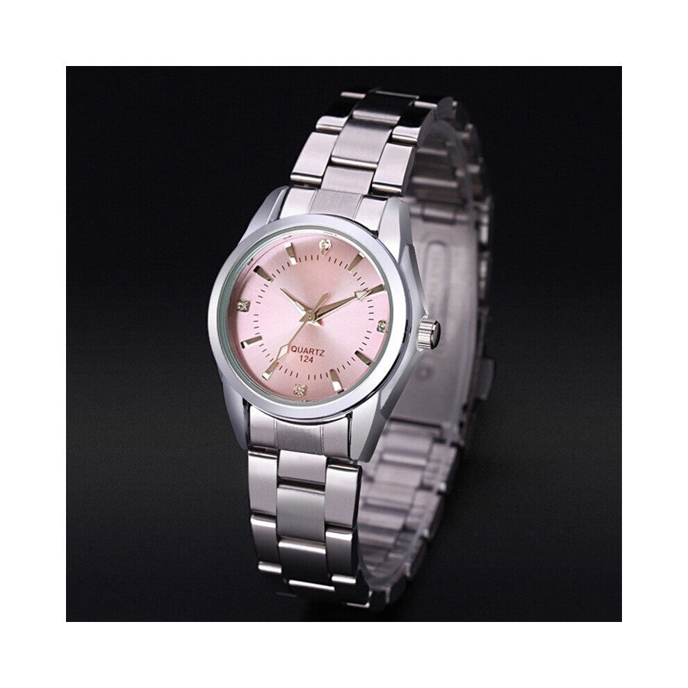 Women Rhinestone Watch Waterproof Stainless Steel Round Dial Wristwatch Women's Watches Stainless Steel Quartz Watch
