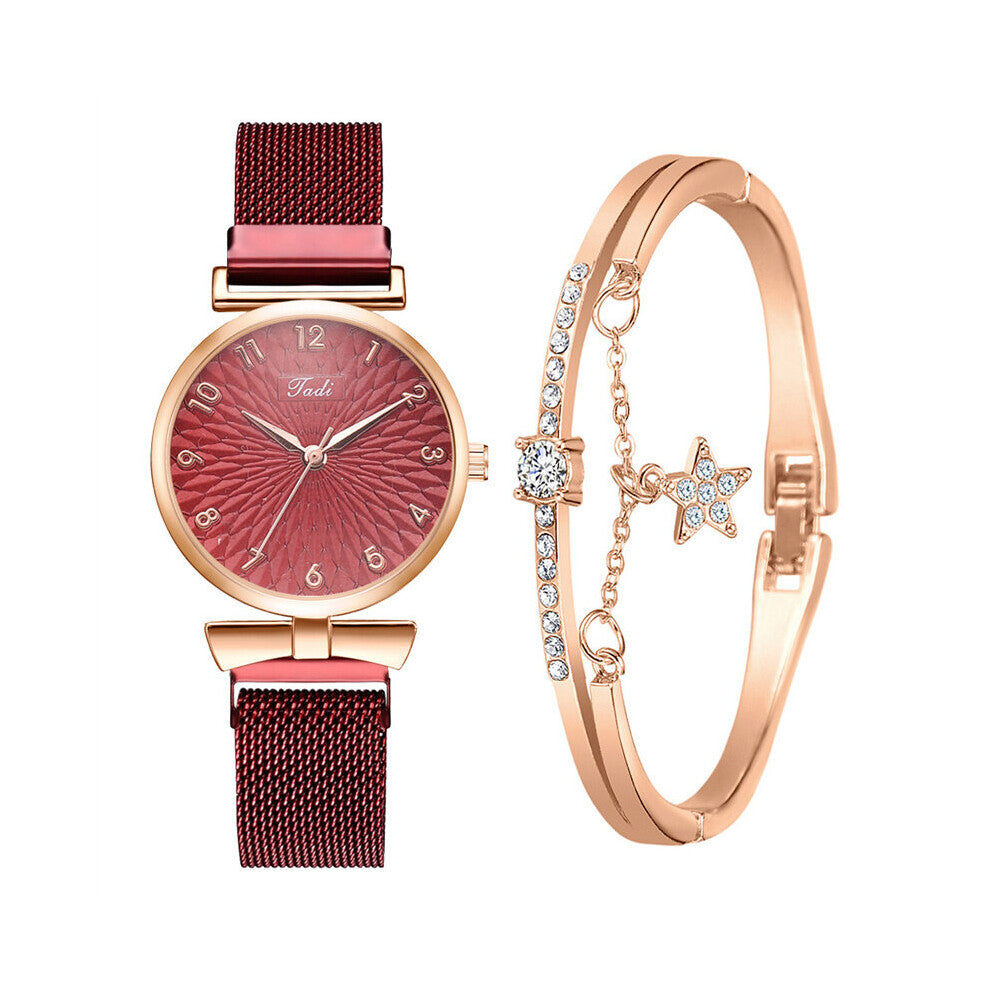 Women Bracelet Quartz Watches For Women Magnetic Watch Ladies Sports Dress Red Dial Wrist Watch Clock relogio feminino
