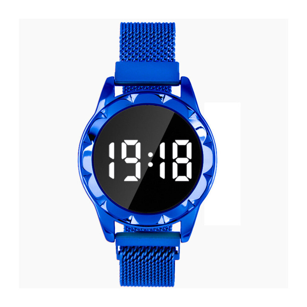 montre dame Casual Round LED Touch Screen Ladies And Girls Electronic Watch Magnetite Ladies Watch orologio