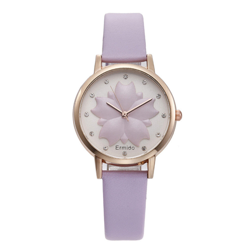 Vintage Watch for Women Ladies Wristwatches Rose Pointer Red Maple Dial Thin Strap Girl Watches