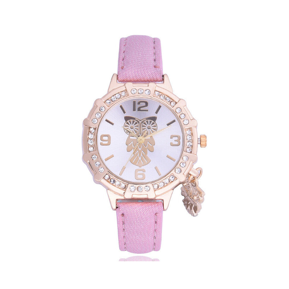 High Leather Strap Women Watch Casual Owl pendant Quartz Wrist Watch Women Dress Ladies Watch