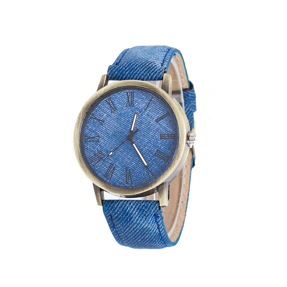 Hot Horloges Men Women Vintage Denim Fabric Round Casual Cowboy Analog Quartz Wrist Watch Kadin Saat Zegark Orologio Donna