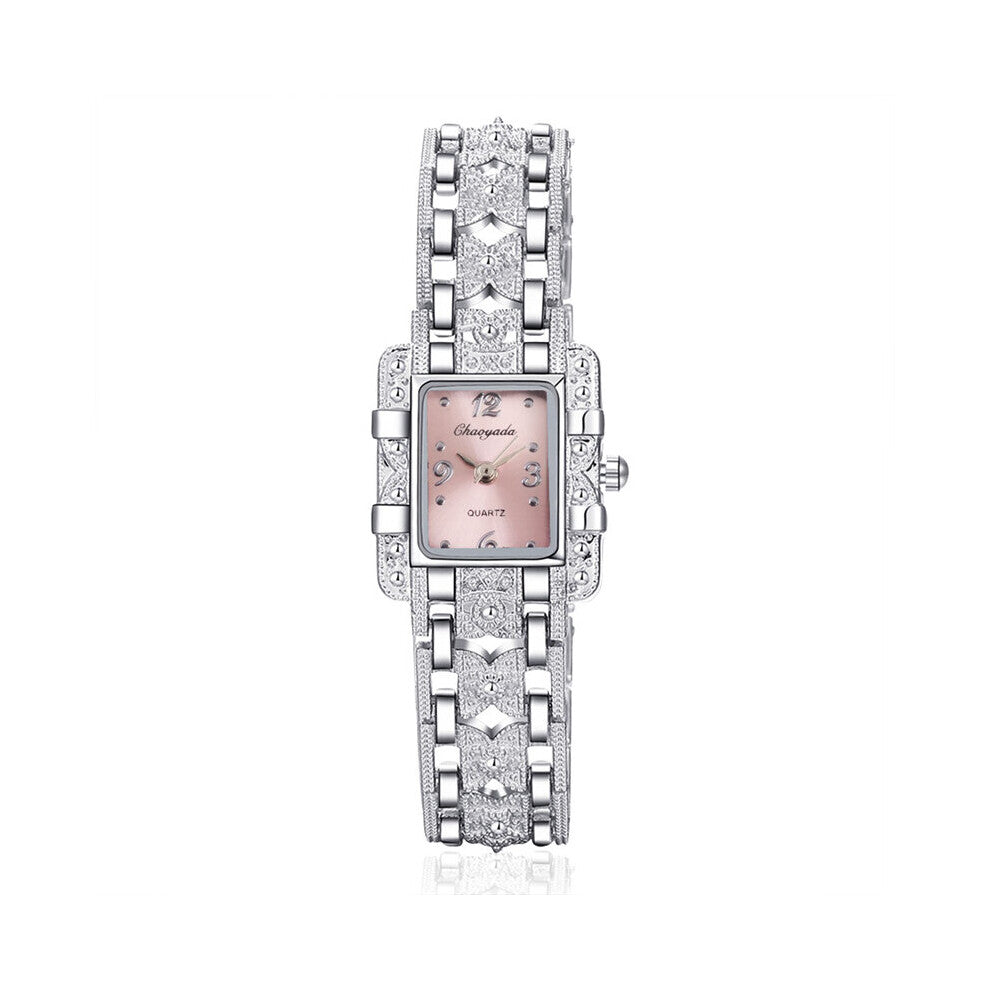 Women Watch Rectangle Dial Silver Stainless Steel Crystal Watches Quartz For Women ladies major relojes Hot Relojes