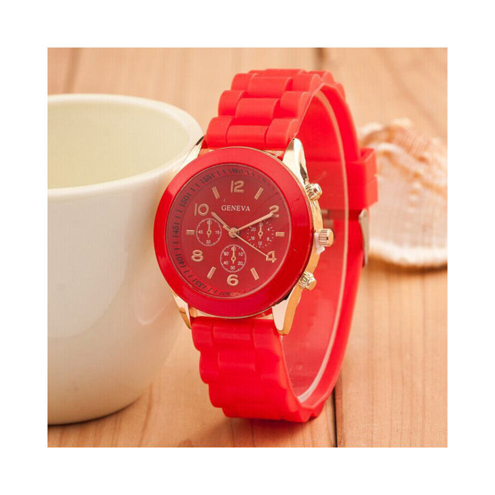Women Watches Ultra-thin Quartz Watch Ladies Clock Red Silicone Wristwatch relogio feminino