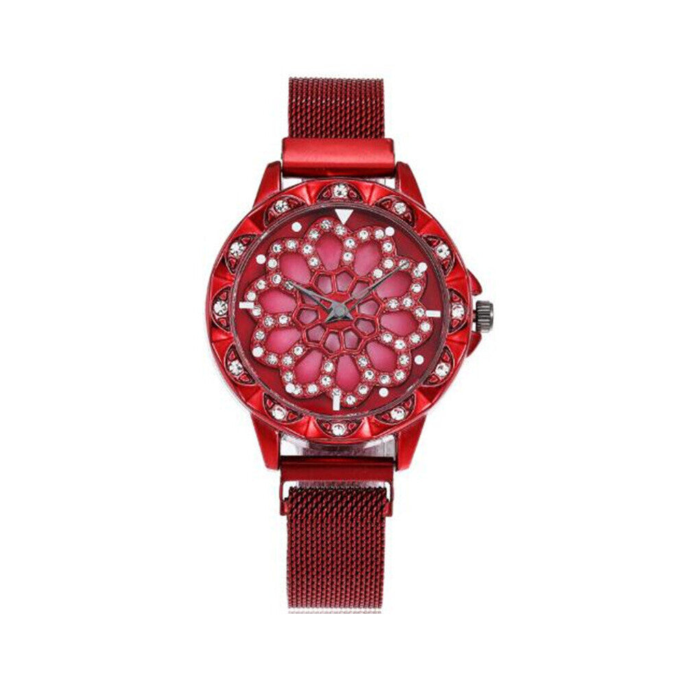 Watch Women Magnet Starry Sky Watches 360 Degree Rotation Quartz Stainless Steel Wristwatch relogio feminino