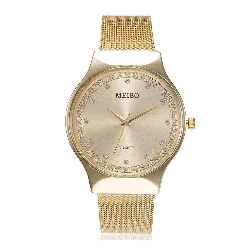 Rhinestone Women Stainless Steel Casual Watch Style Silver Quartz Watches Waterproof Watch