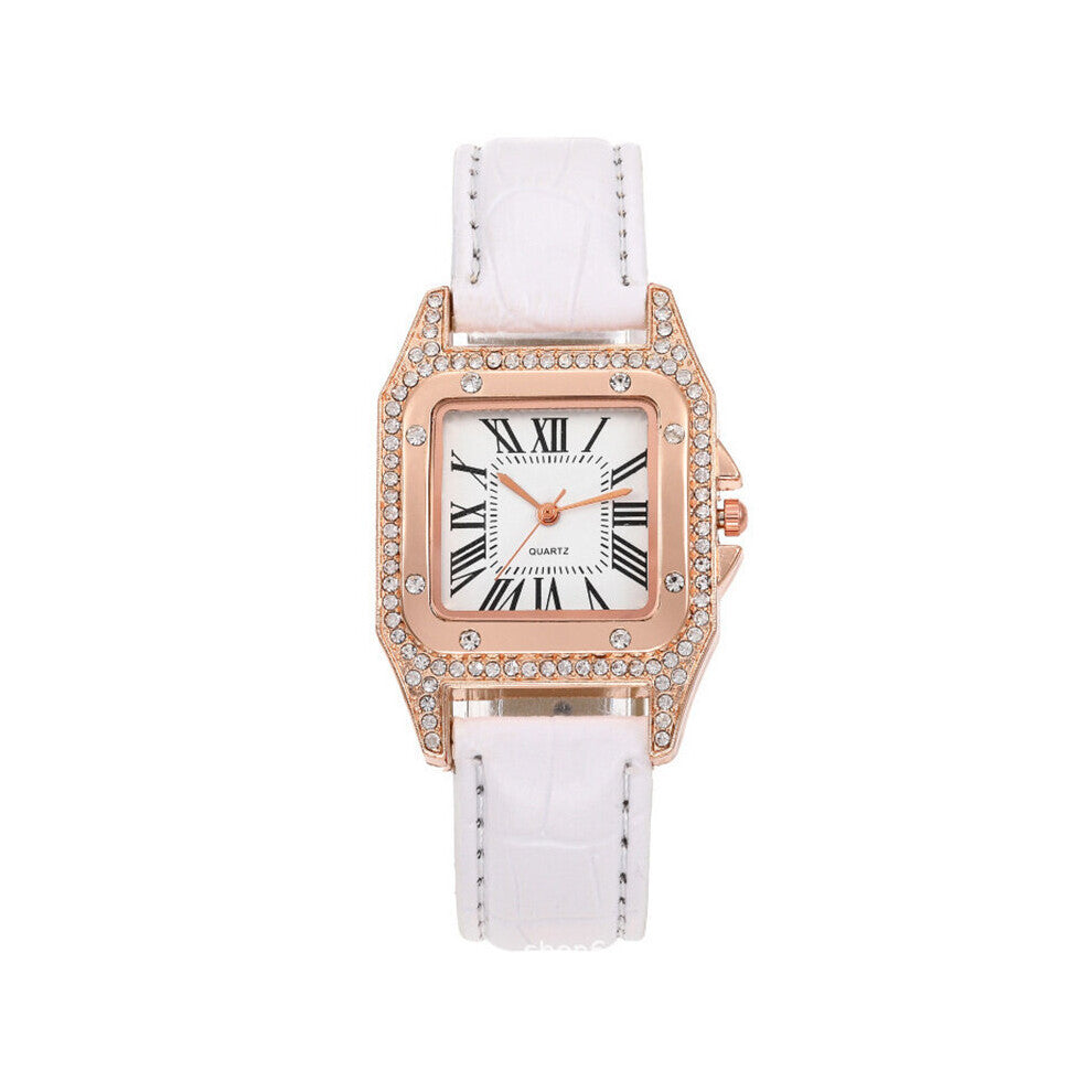 Women's Watches for Women Korean-Style Square Rhinestone Casual Starry Quartz Watch