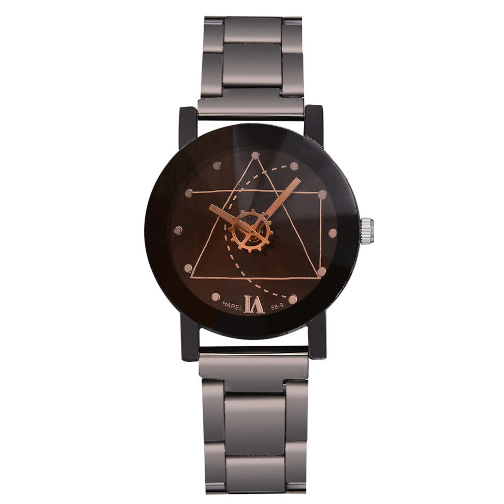 Creative Couple Watch Stainless Steel Watches Quartz Women's Men's Casual Clock Gift Reloj Hombre Reloj Montre