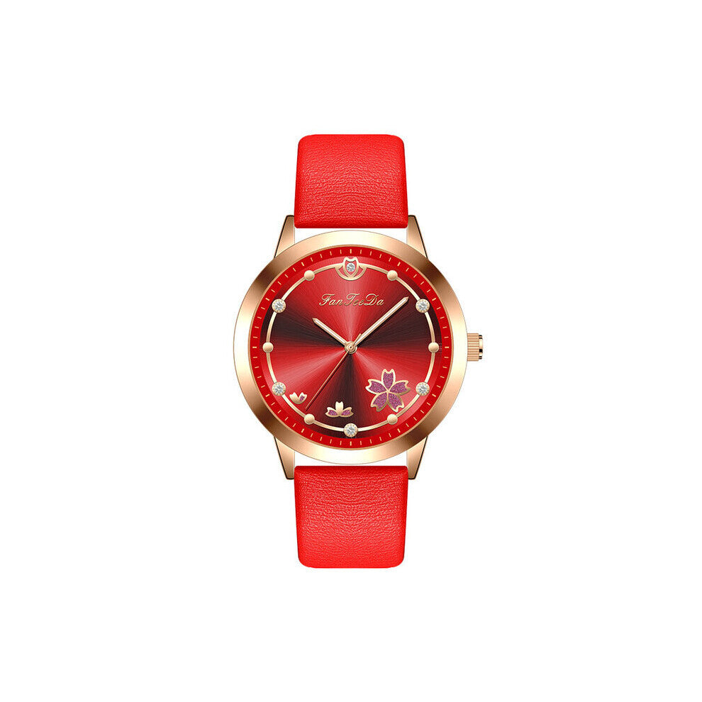 Style Flower Women's Watches Wristwatch For Women Ladies Quartz Leather Clock